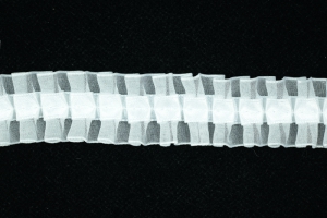1 inch White Double Ruffled Organza Ribbon  (20 Yards) SALE ITEM